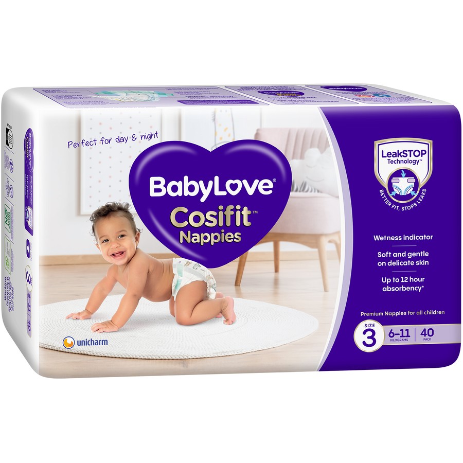 Baby Love Cosifit Nappies Size 3 40pk