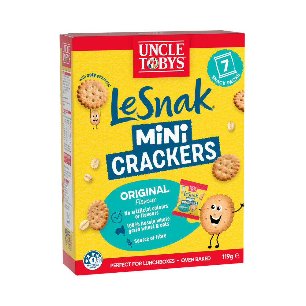 Uncle Tobys LeSnak Mini Crackers Original 7pk 119g
