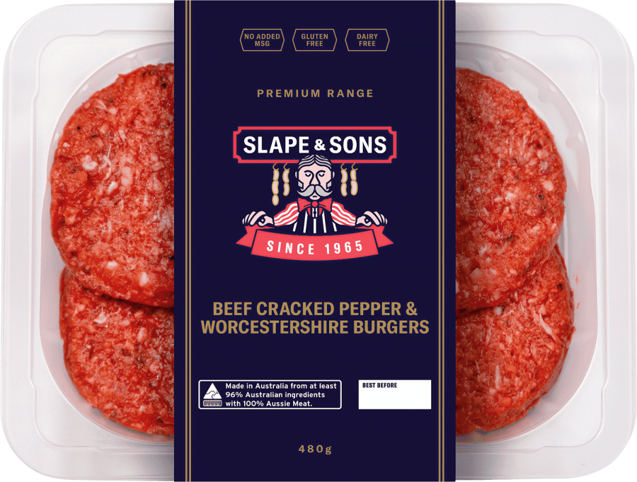 Slape & Sons Burger - Beef & Cracked Pepper (Frozen)