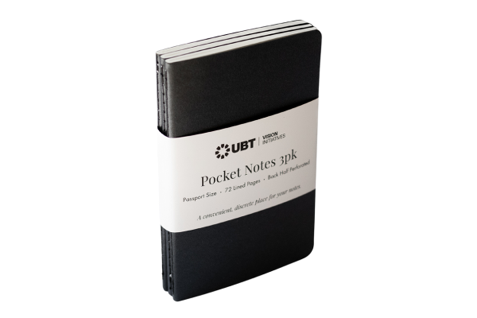 UBT Pocket Notebook Passport size 72pg Lined 3pk