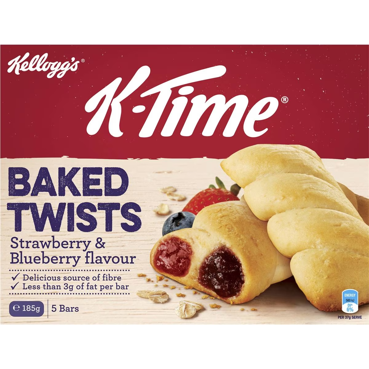 Kellogg's K-Time Baked Twists Strawberry & Blueberry 5pk