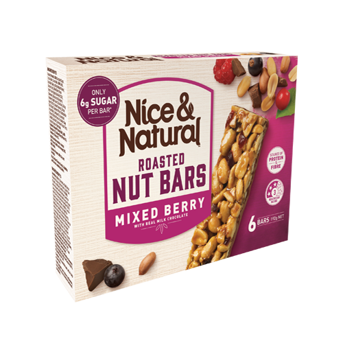 Nice & Natural Roasted Nut Bar Mixed Berry 6pk