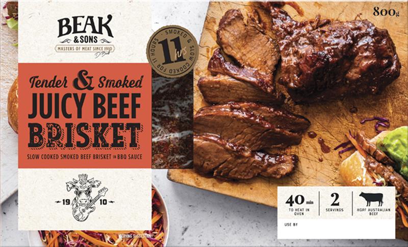 Beak & Sons Slow Cooked Smoked Beef Brisket in BBQ Sauce 800g