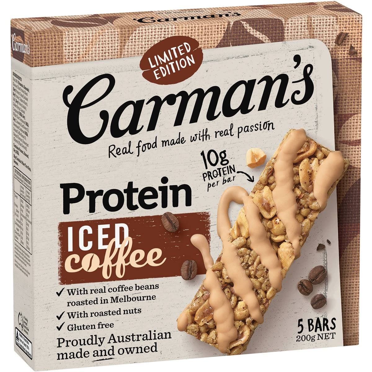 Carman's Protein Bars Iced Coffee 5pk