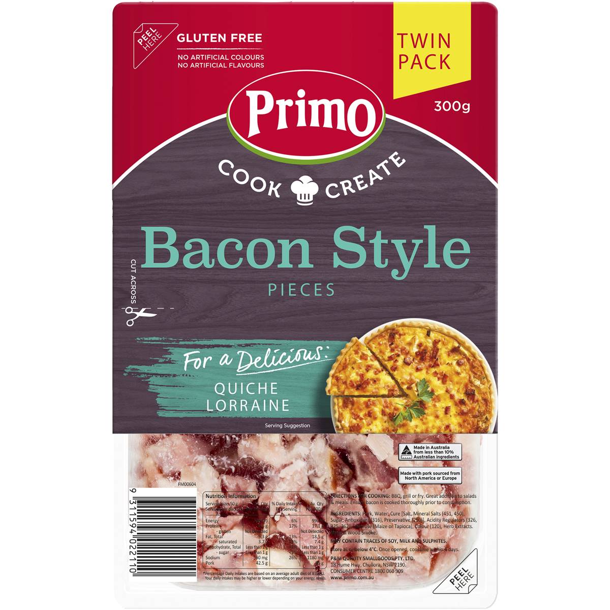 Primo Bacon Style Pieces Twin Pack 300g