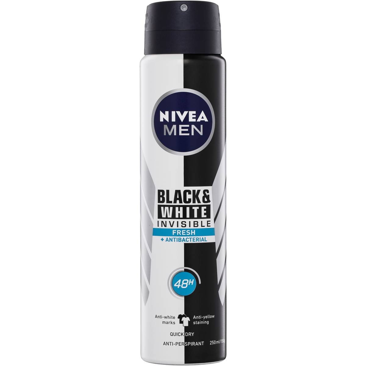 Nivea Men Invisible Black and White Deodorant Aerosol 250ml