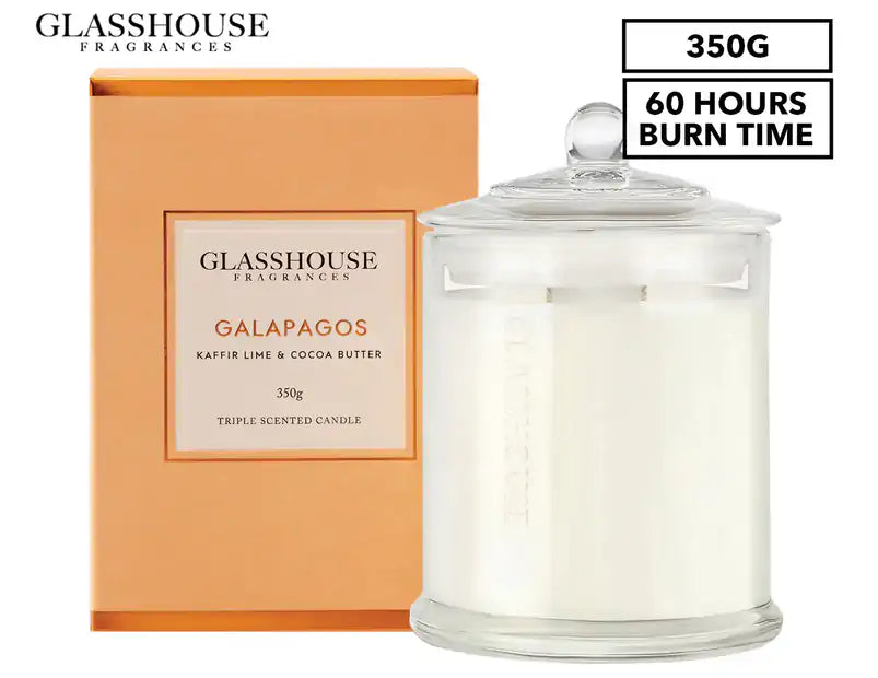 Glasshouse Candle Galapagos Kaffir Lime & Cocoa Butter 350g