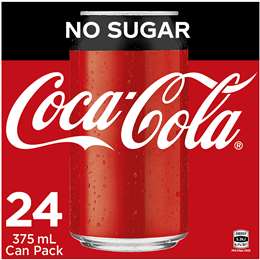 Coca-Cola Zero Sugar Coke Cans 375ml 24pk