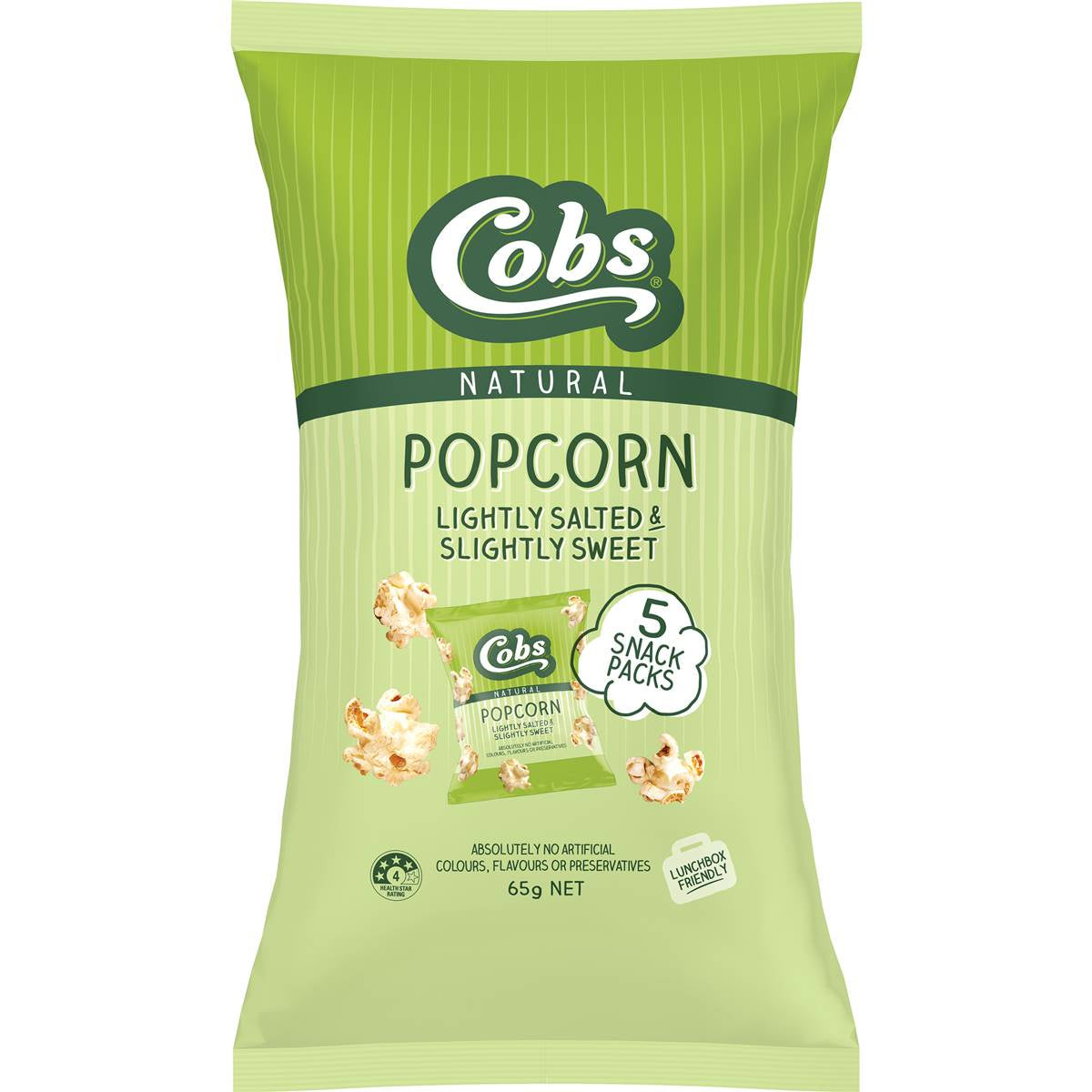 Cobs Natural Popcorn Lightly Salted Slightly Sweet 5pk