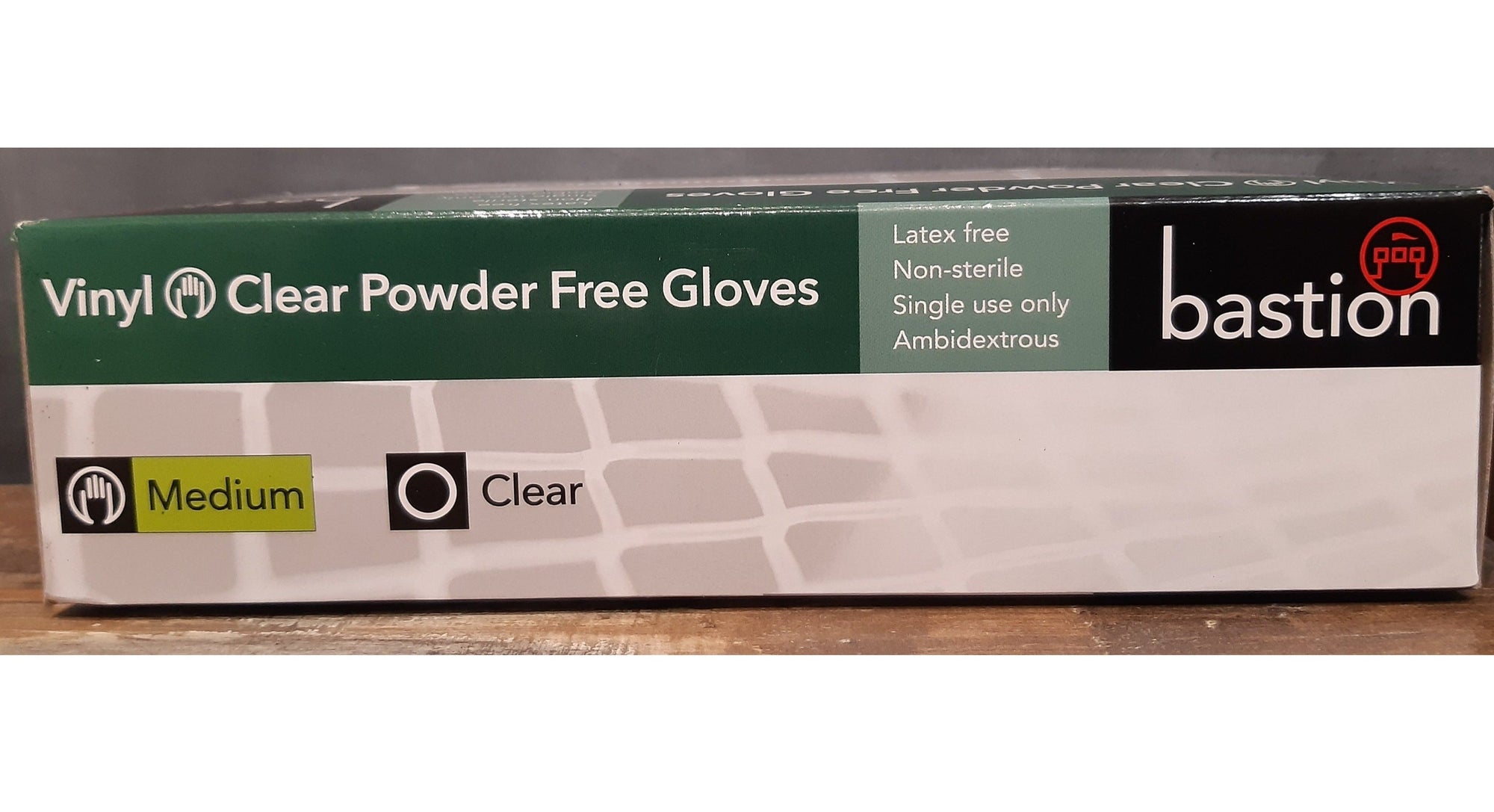 Bastion Glove Vinyl Powder Free Clear Medium 100pk
