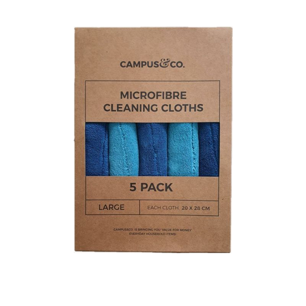Campus&Co. Microfibre Cloths 5pk Blue / Aqua