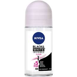 Nivea Black & White Deodorant Invisible Clear Roll On 50ml