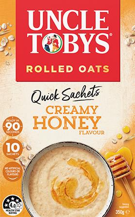 Uncle Tobys Quick Oats Sachets Creamy Honey 10pk 350g