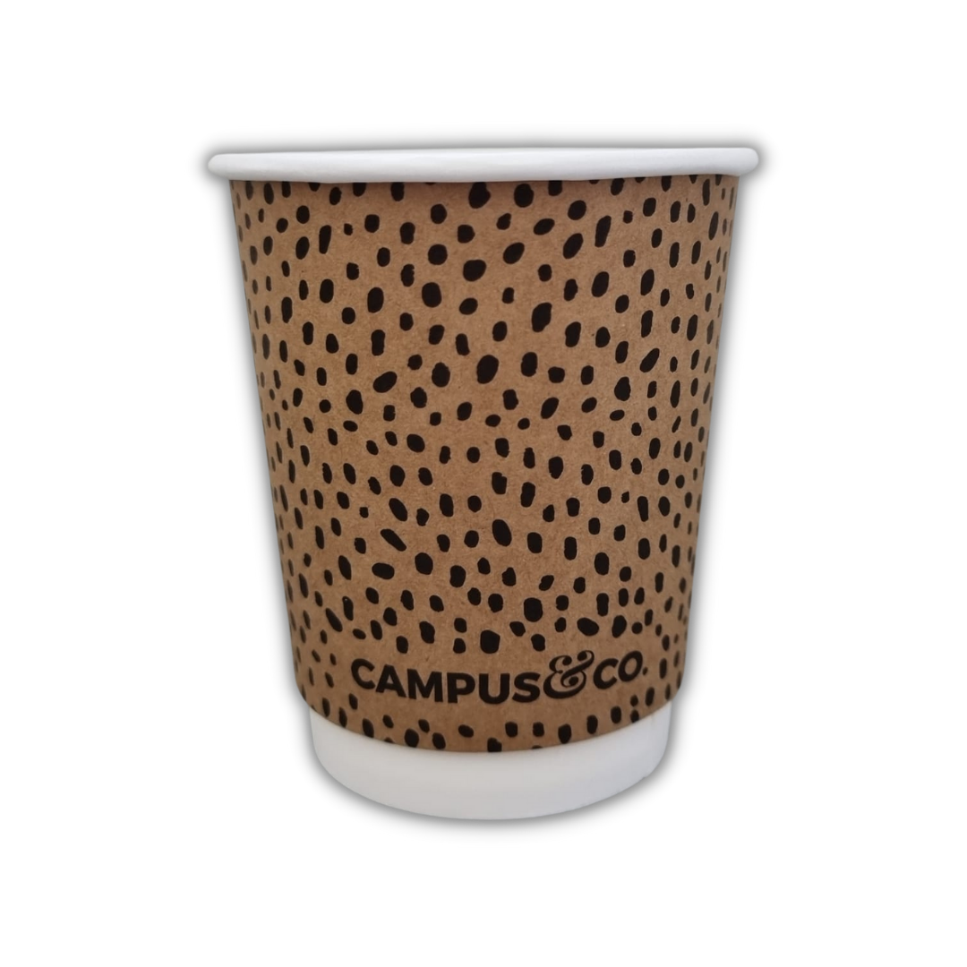 Campus&Co. Coffee Cup Double Wall Abstract on Kraft 8oz 25/sleeve