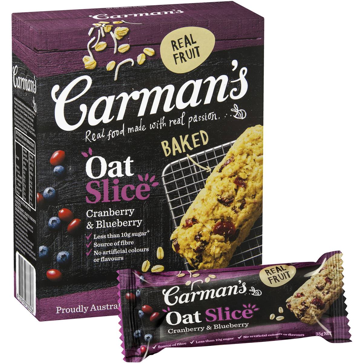 Carman's Oat Slice Cranberry & Blueberry 5pk