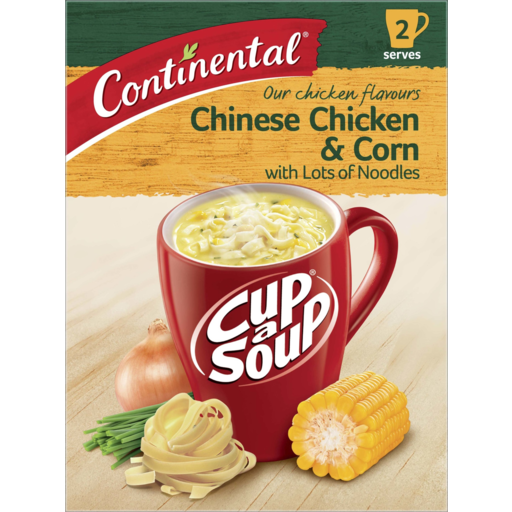 Continental Cup A Soup Chinese Chicken & Corn lots of noodles 2pk
