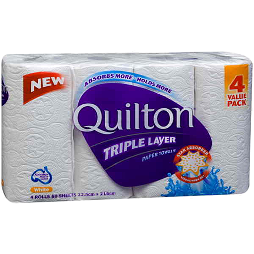 Quilton Paper Towel 3ply 4pk