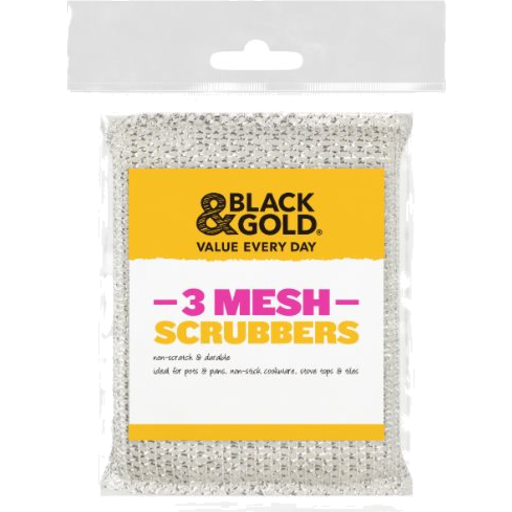 Black & Gold Scrubber Mesh 3pk