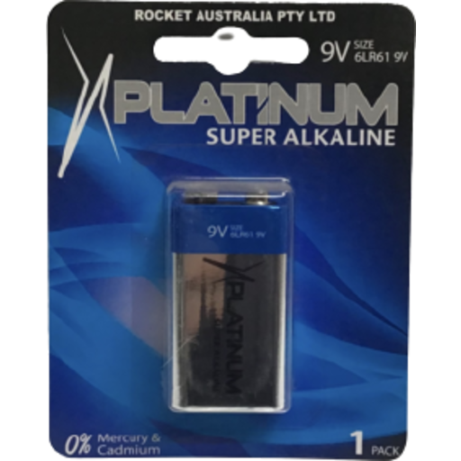Platinum Super Alkaline 9V Battery 1pk