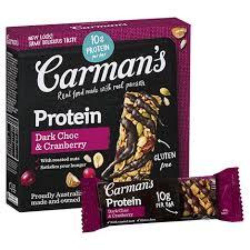 Carman's Protein Bars Dark Choc & Cranberry 5pk