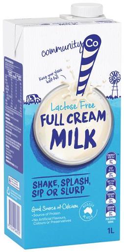 Community Co Milk Lactose Free Full Cream 1L