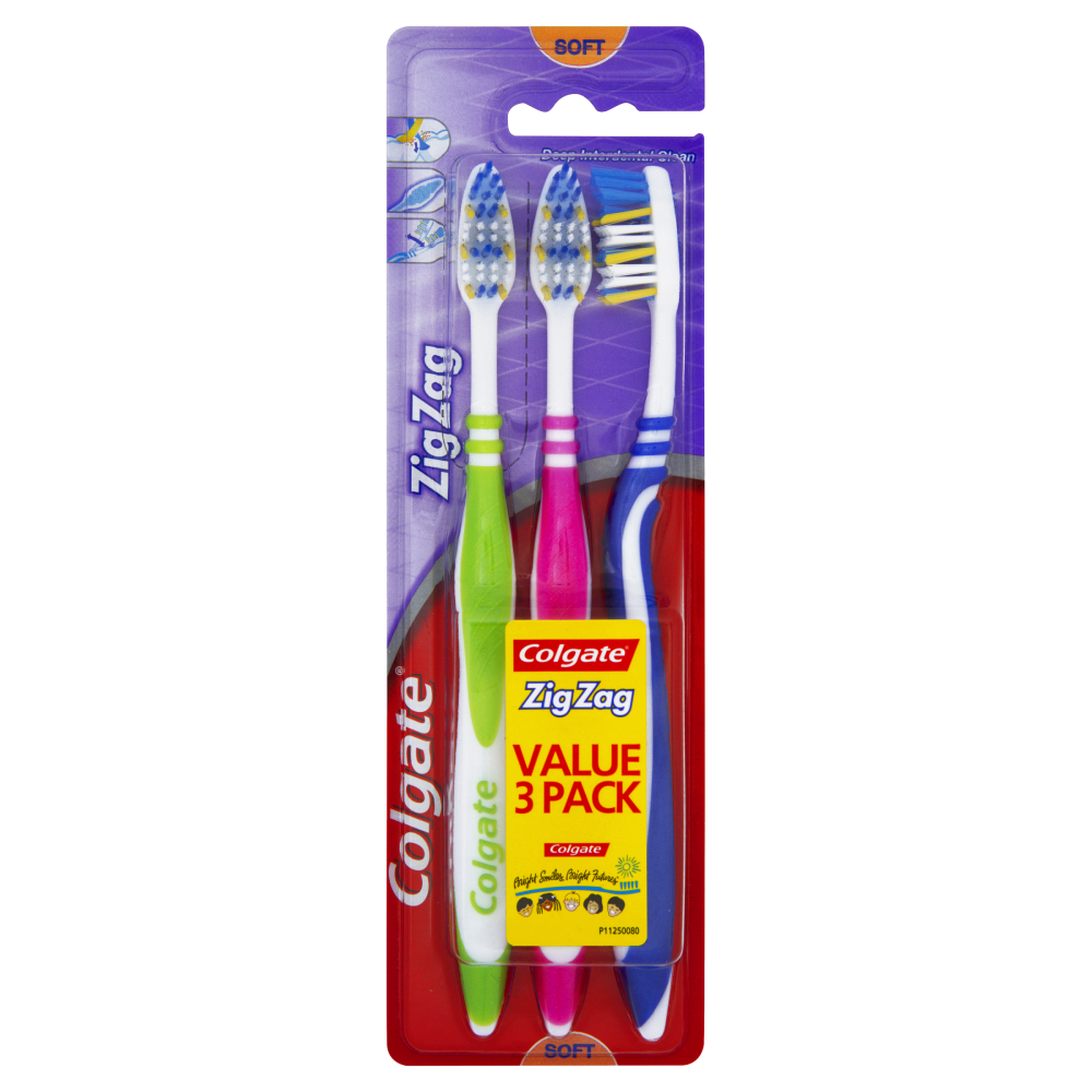 Colgate Toothbrush Zig Zag Soft 3pk