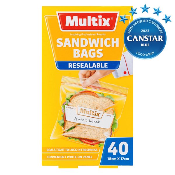 Multix Sandwich Bag Resealable 40pk