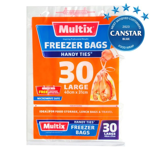 Multix Freezer Bag Handy Ties Large 30Pk