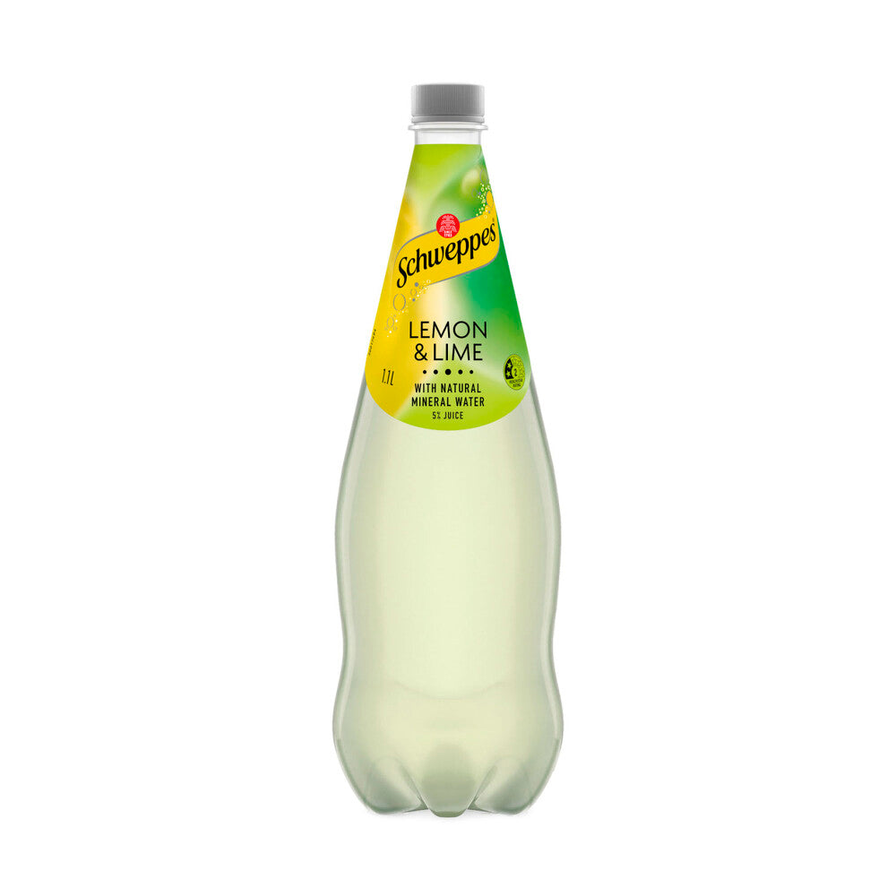 Schweppes Natural Mineral Water Lemon & Lime 1.1L