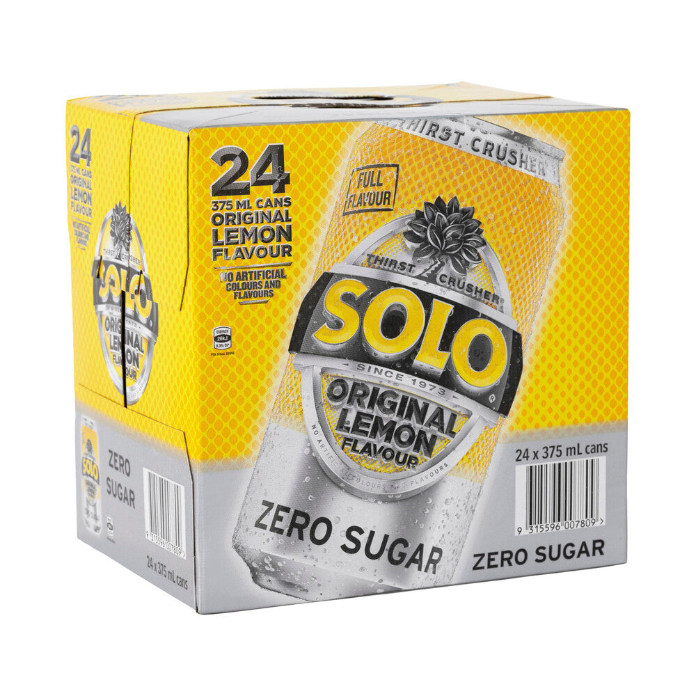 Solo Zero Sugar Lemon Cans 375ml 24pk