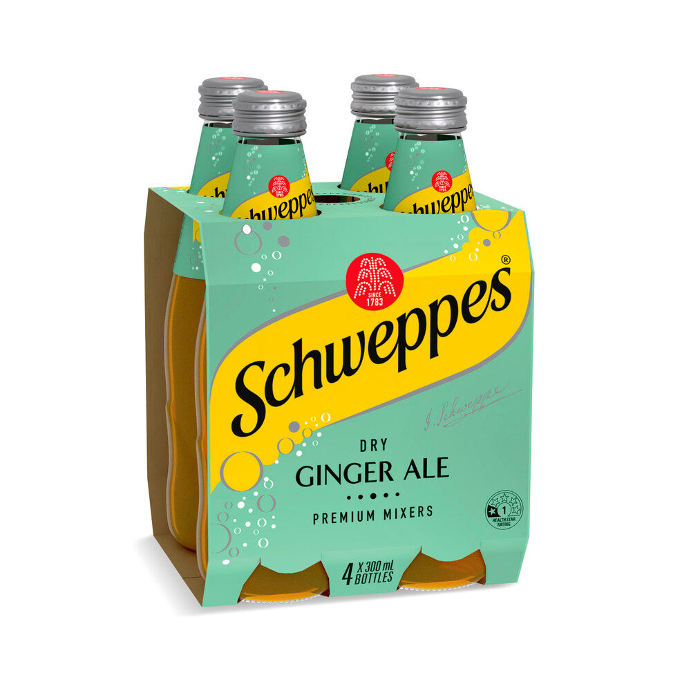 Schweppes Zero Sugar Dry Ginger 300ml 4pk