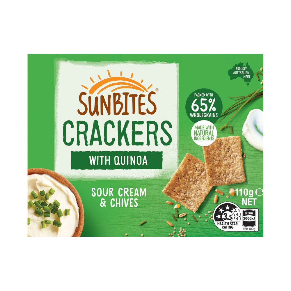 Sunbites Crackers Sour Cream & Chives 110g