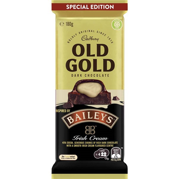 Cadbury Chocolate Block Old Gold Baileys 180g