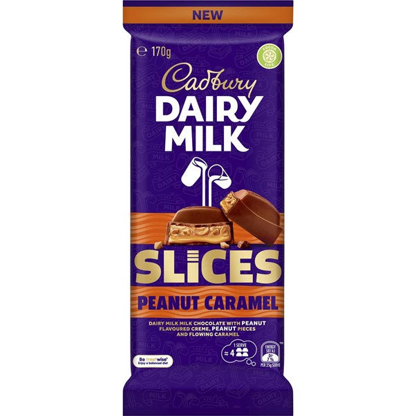 Cadbury Chocolate Block Peanut Caramel Slice 170g