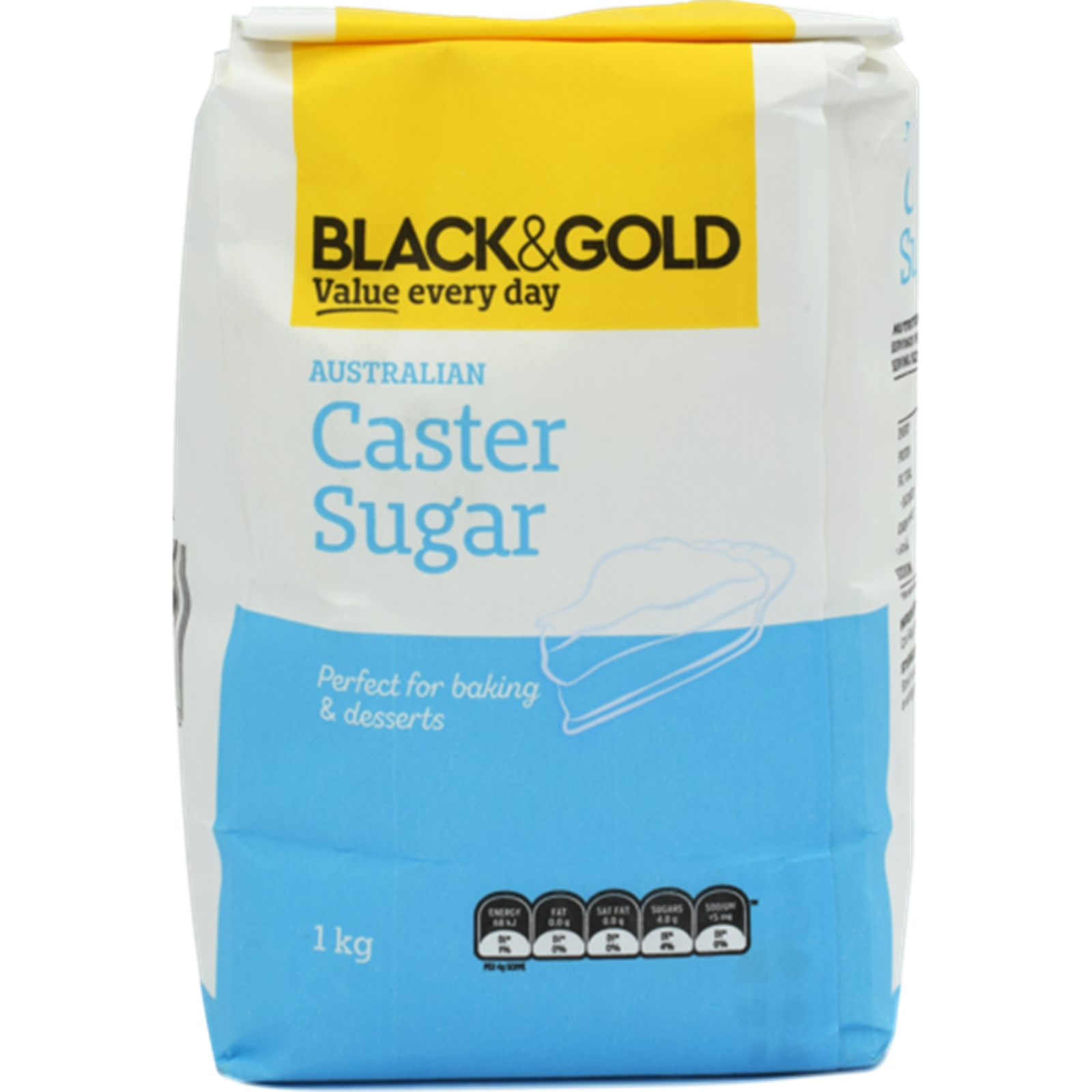 Black & Gold Caster Sugar 1kg