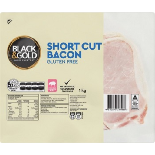 Black & Gold Shortcut Bacon 1kg