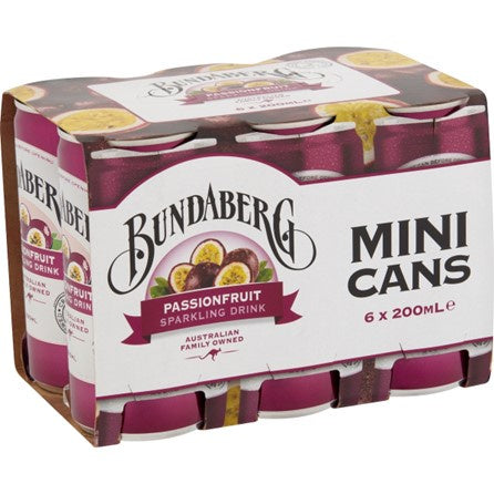 Bundaberg Mini Cans Passionfruit 200ml 6pk