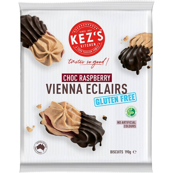 Kez's Kitchen Gluten Free Choc Raspberry Vienna Eclairs 190g