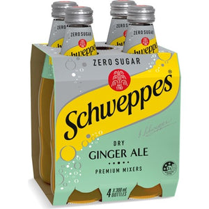 Schweppes Zero Sugar Dry Ginger 300ml 4pk