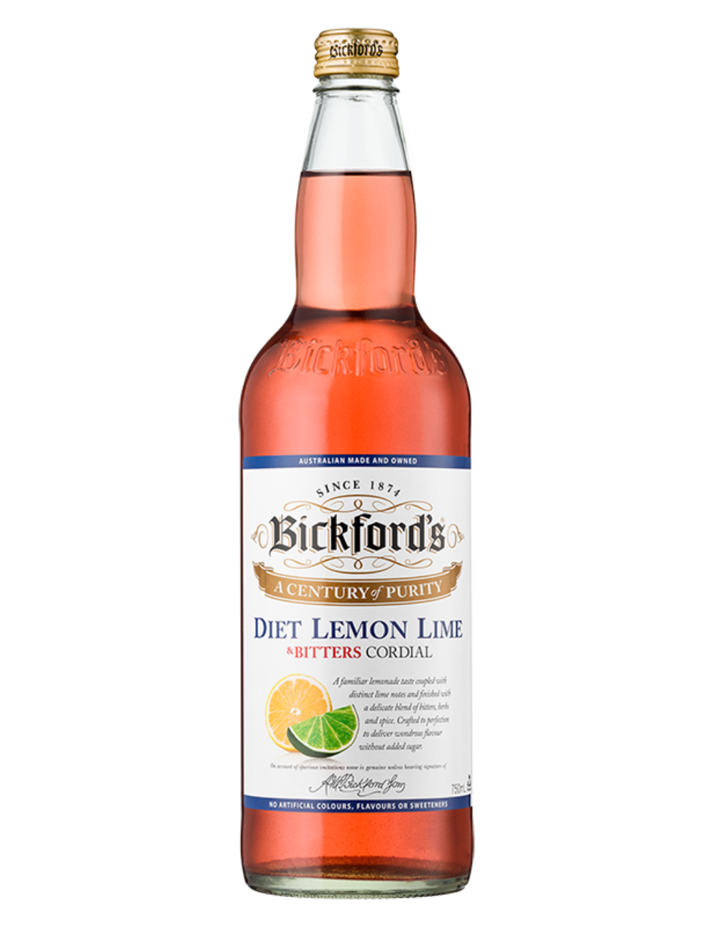 Bickford's Diet Lemon Lime & Bitters Cordial 750ml