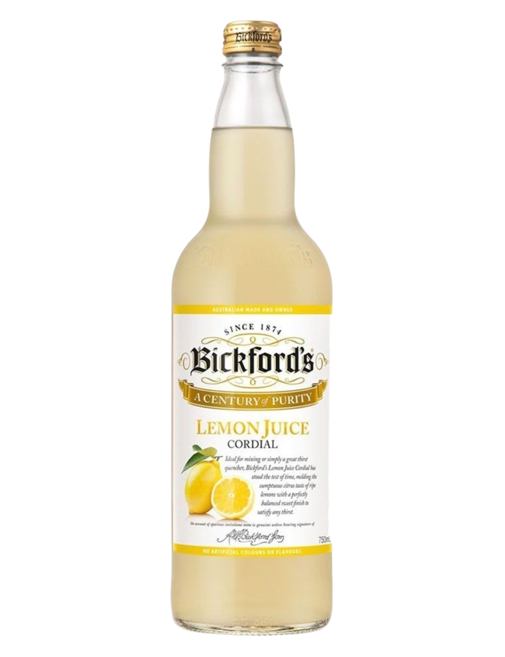 Bickford's Lemon Juice Cordial 750mL