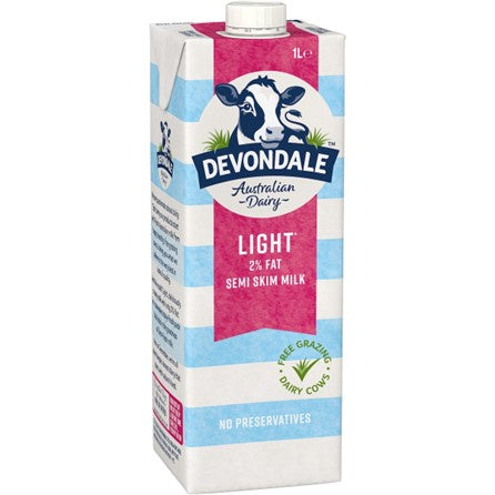 Devondale Light Semi Skim Milk UHT 1L