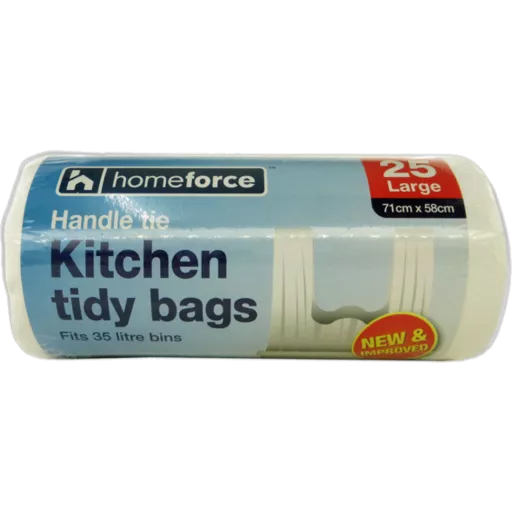 Homeforce Large Kitchen Tidy Bag Handle Tie 25pk