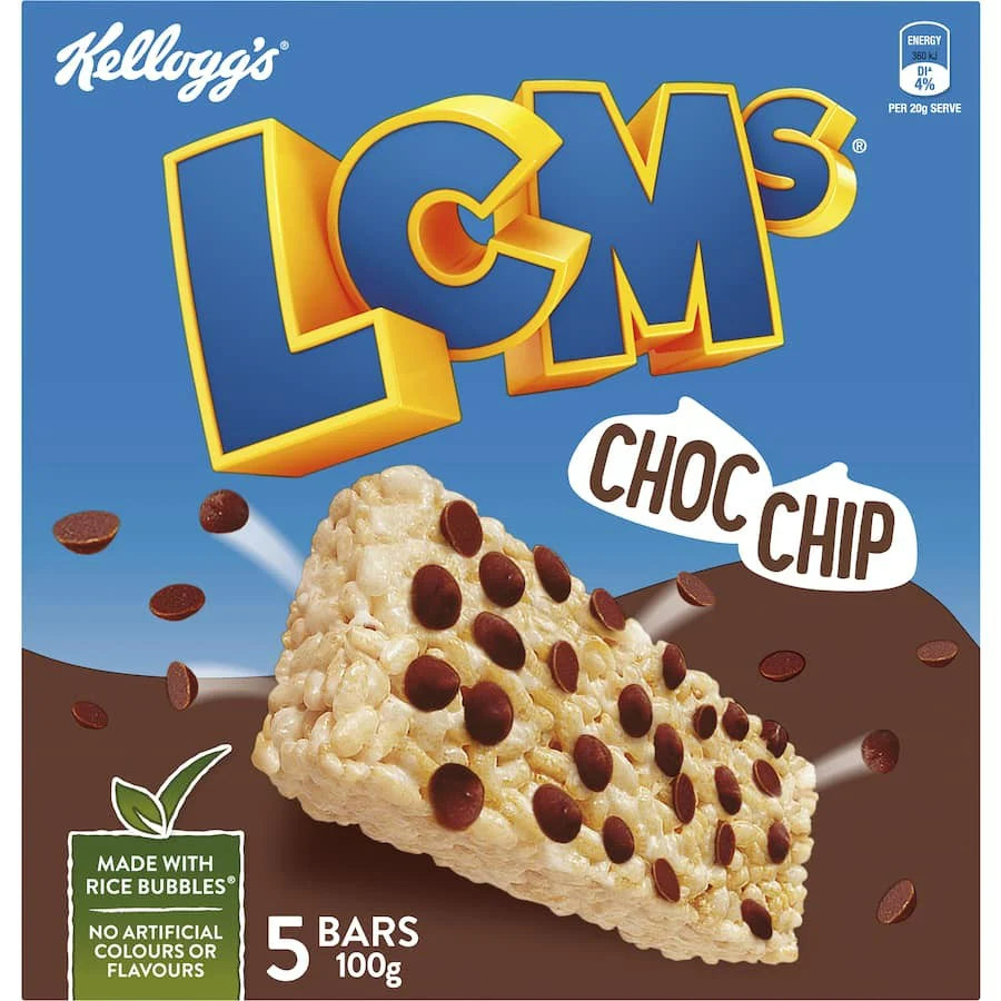 Kellogg's LCM Rice Bubble Choc Chip Bars 5pk