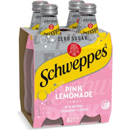 Schweppes Zero Sugar Pink Lemonade 300ml 4pk