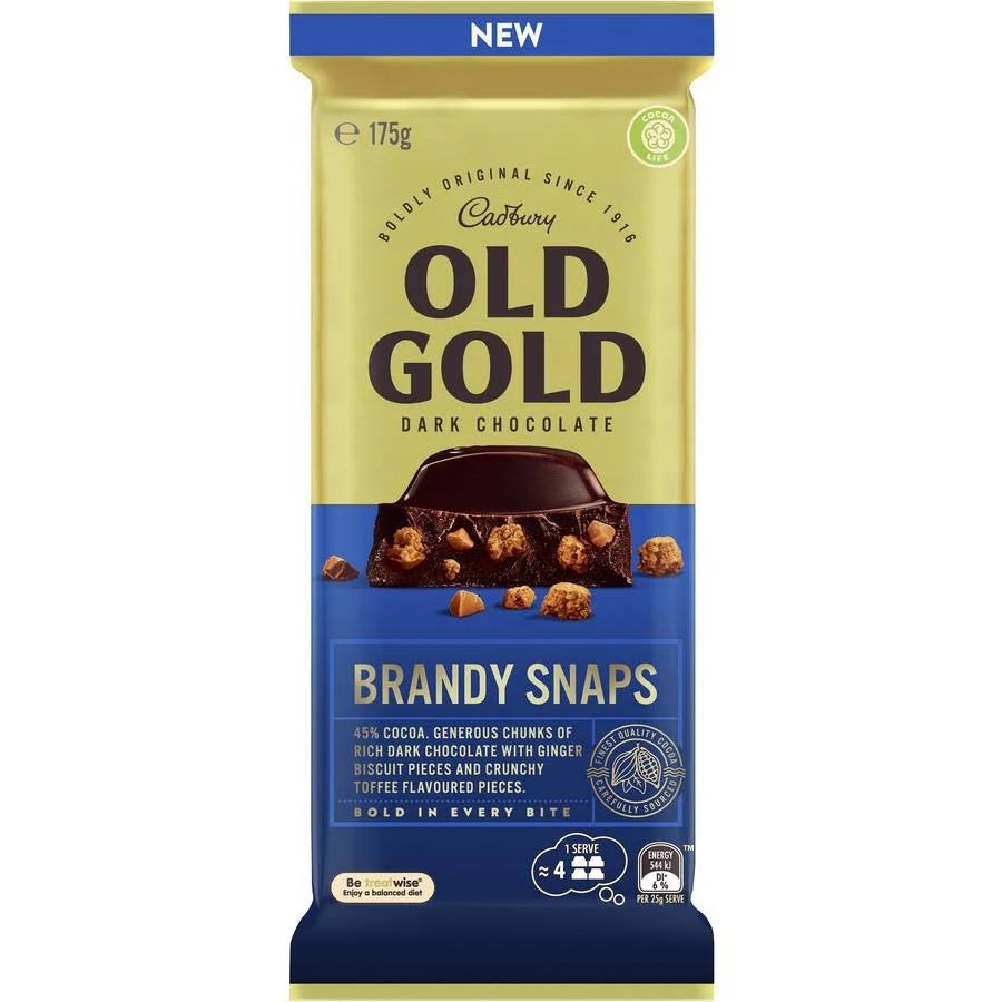 Cadbury Chocolate Block Old Gold Brandy Snaps 175g