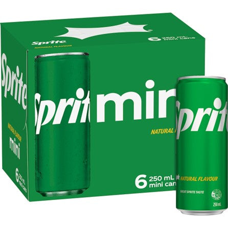 Sprite Lemonade Soft Drink Mini Cans 250ml 6pk