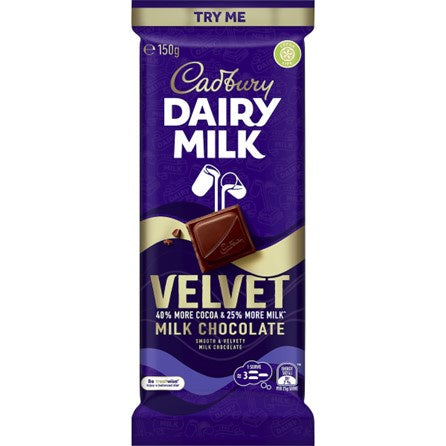 Cadbury Chocolate Block Dairy Milk Velvet 150g