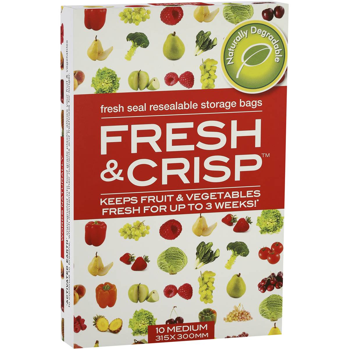 Fresh & Crisp Vegetable Storage Bags Medium Pack 10/pack
