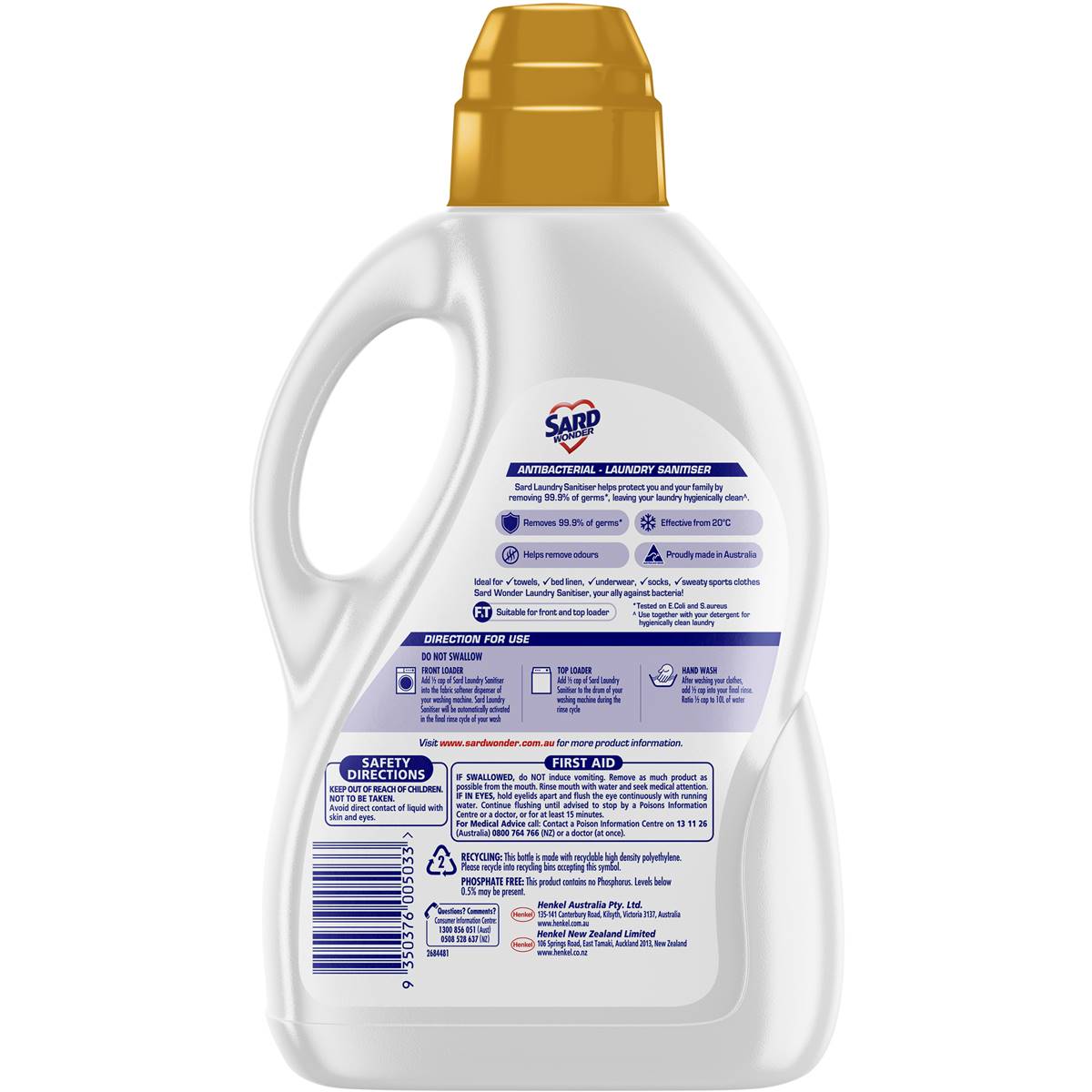 Sard Laundry Sanitiser Liquid 1.5L